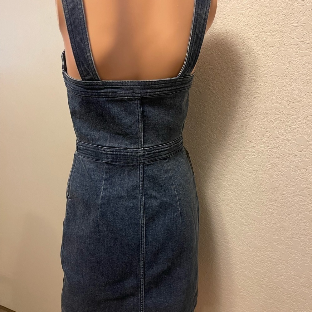 💙 Express Denim Button Front Mini Dress XS Good Condition - Picture 4 of 8